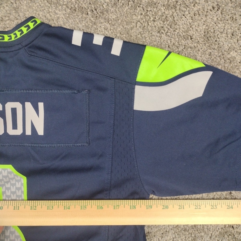 Nike On Field Seattle Seahawks NFL Jersey Shirt Russell Wilson #3 Youth LG Blue - Picture 15 of 16
